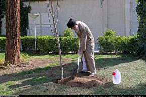 گزارش تصویری| رهبری معظم انقلاب در آستانه روز درختکاری نهال غرص کردند