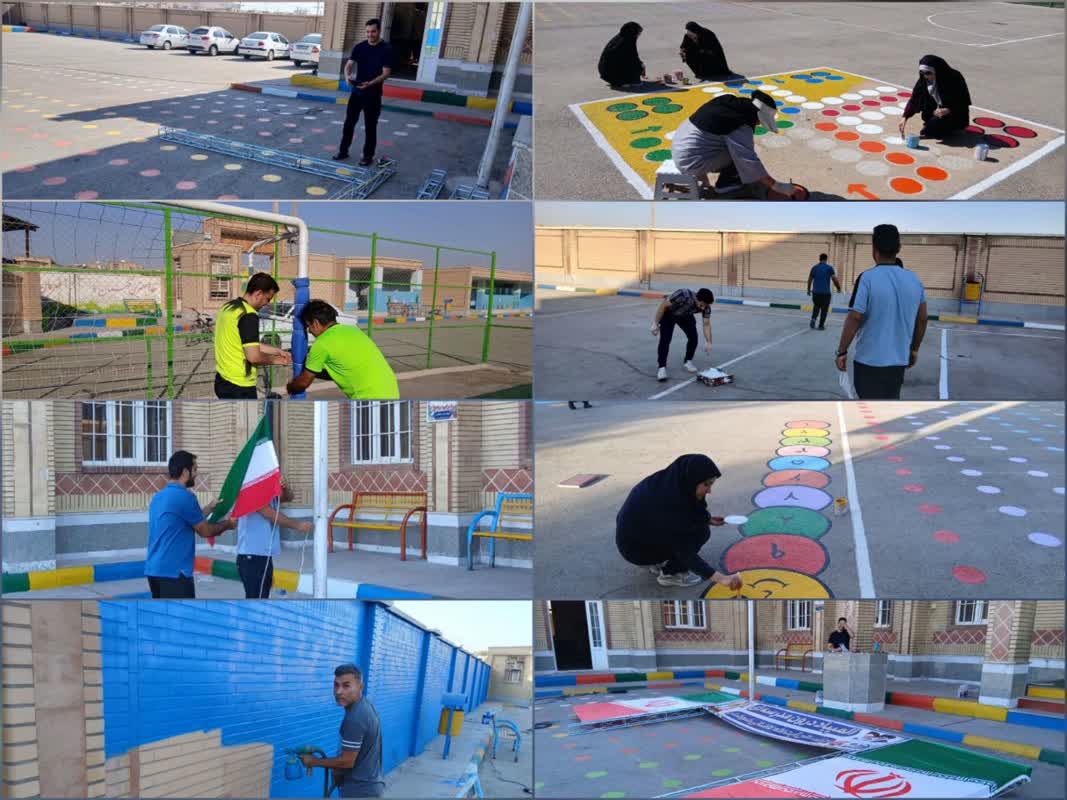 آماده‌سازی دبستان آیت‌الله کاشانی شوشتر برای المپیاد ورزشی درون‌مدرسه‌ای