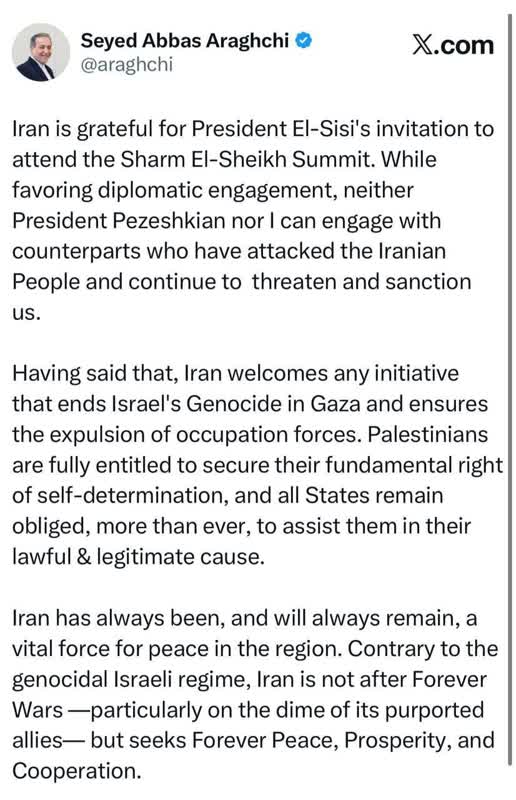 عراقچی: با طرف‌هایی که به ایران حمله کرده‌اند وارد گفت‌وگو نمی‌شویم