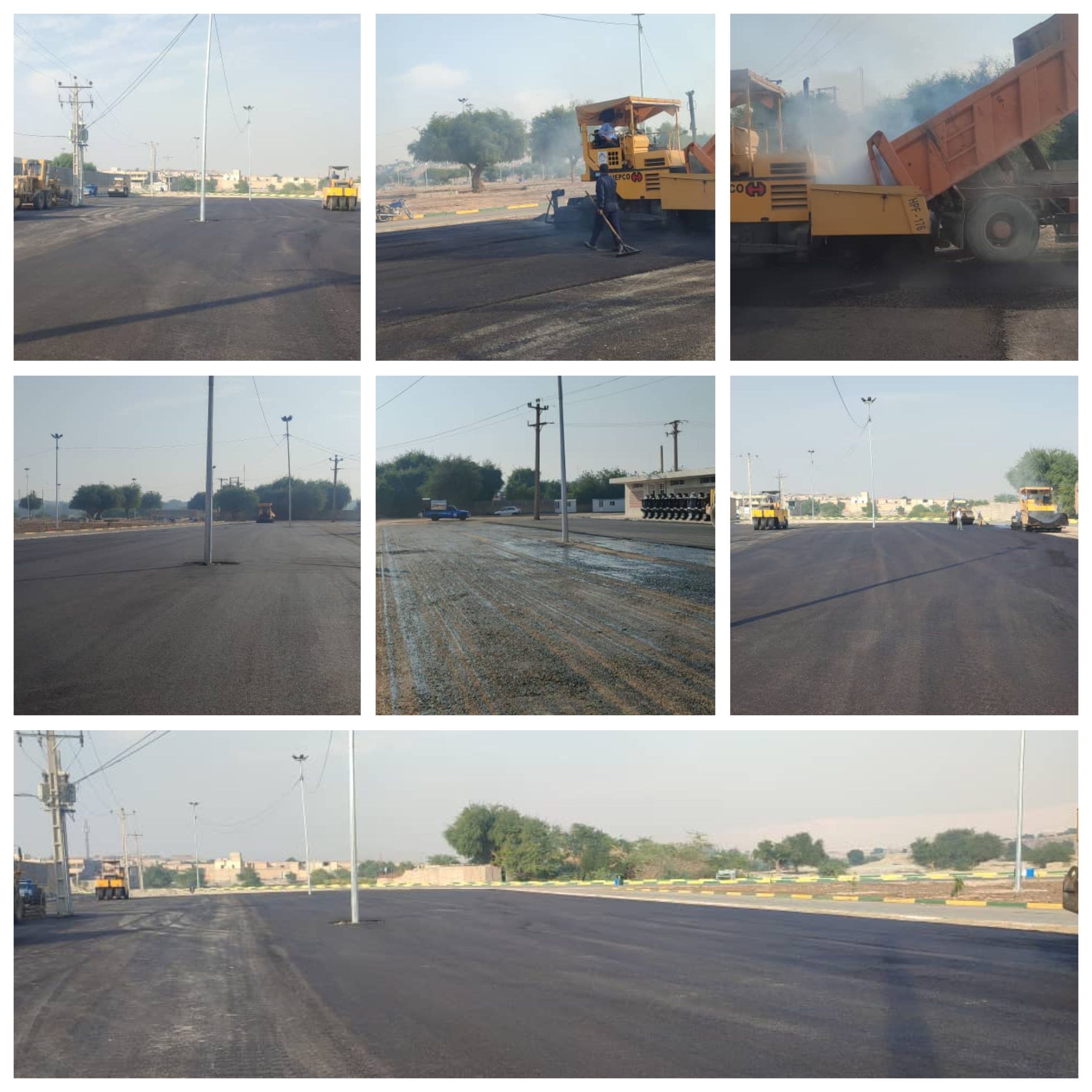 ادامه اجرای روکش آسفالت پارکینگ پارک شهیدان مختاربند توسط تلاشگران واحد آسفالت معاونت خدمات شهری شهرداری شوشتر